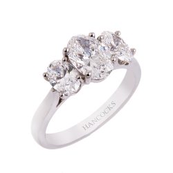 All Oval Diamonds 3-Stone Engagement Ring