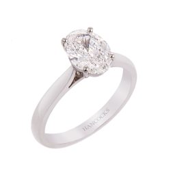 Platinum Oval Cut Diamond Solitaire Ring