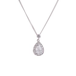 Pear Cut Diamond Halo Pendant