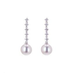 Akoya Pearl and Diamond Drop Earrings
