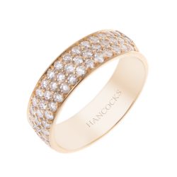 Yellow Gold 3-Row Diamond Band