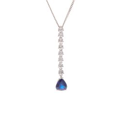 Sapphire and Diamond Long Pendant