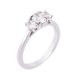 Platinum Oval Diamonds 3-Stone Engagement Ring