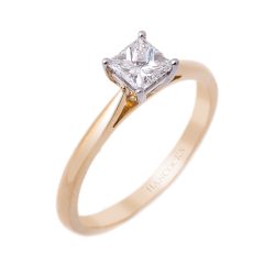 Princess Cut Diamond Ring in Yellow Gold