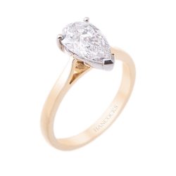 Yellow Gold Pear Cut Diamond Ring