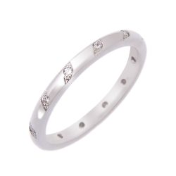 Platinum Wedding Ring with Brilliant Cut Diamonds