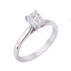 Emerald Cut Diamond Solitaire engagement Ring
