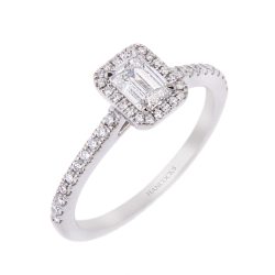 Micro Pave Emerald Cut Diamond Ring