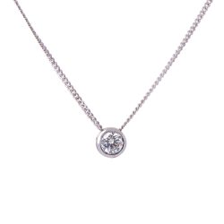 White Gold Brilliant Cut Diamond Pendant and chain