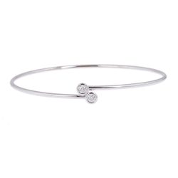 18ct White Gold Flexi Bangle with Diamonds