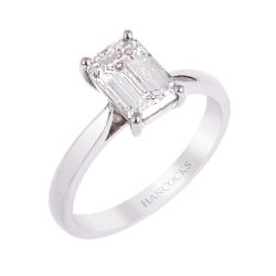 Emerald Cut Diamond Ring in Platinum