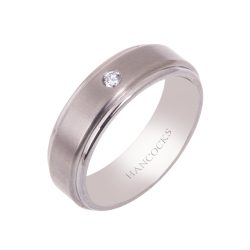 Titanium and Diamond Set Gents Band