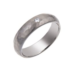 Titanium Diamond Set Gents Ring