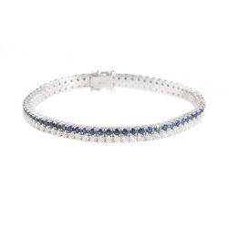 Sapphire and Diamond Double Row Bracelet