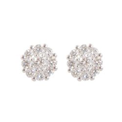 18ct White Gold Diamond Cluster Earrings