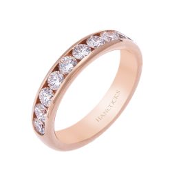 18ct Rose Gold Channel Set Ladies Wedding Ring