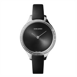 Concave sunray dial and diamond set bezel watch