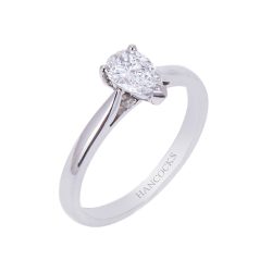 Pear Cut Diamond Solitaire Stone Ring