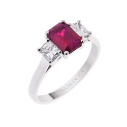 Platinum Ruby and Diamond Ring
