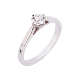 New Lotus Design Diamond Single Stone Ring