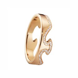 Georg Jensen 18ct rose gold diamond line Fusion ring