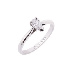 D Colour Pear cut diamond ring