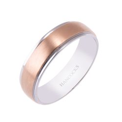 Matt Rose Gold and Platinum Gents Wedding Ring