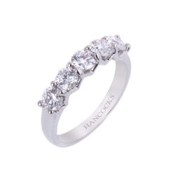 Platinum Five Stone Diamond Eternity Ring