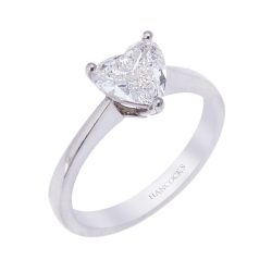 Diamond Heart Shaped Ring in platinum