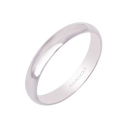 Ladies Polished Platinum Wedding Band