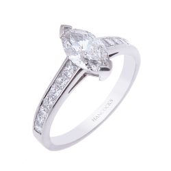 Platinum Marquise Cut Diamond with Diamond Shoulders