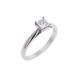 Platinum D Colour Princess Cut Diamond Ring