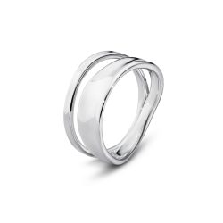 Georg Jensen sterling silver double row Marcia ring