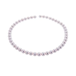 single row of cultured pearls in a necklace
