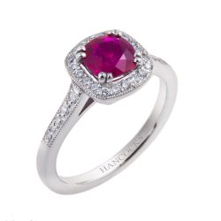 Ruby and Diamond Frame Set Ring