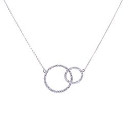 diamond double circle pendant