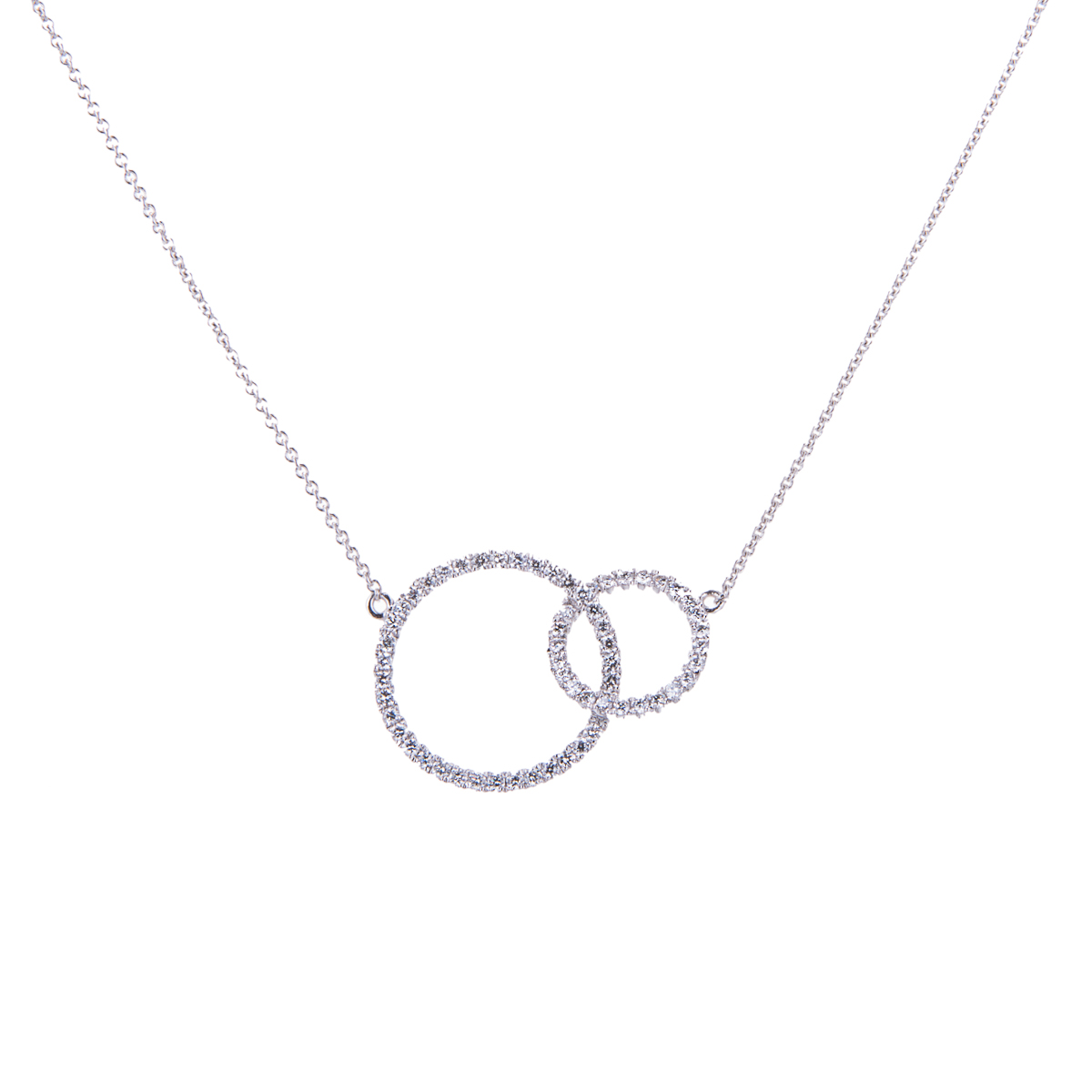 diamond double circle pendant