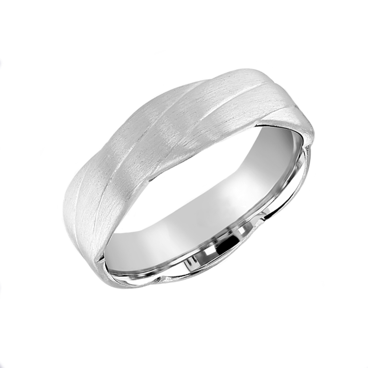 platinum textured gents wedding band