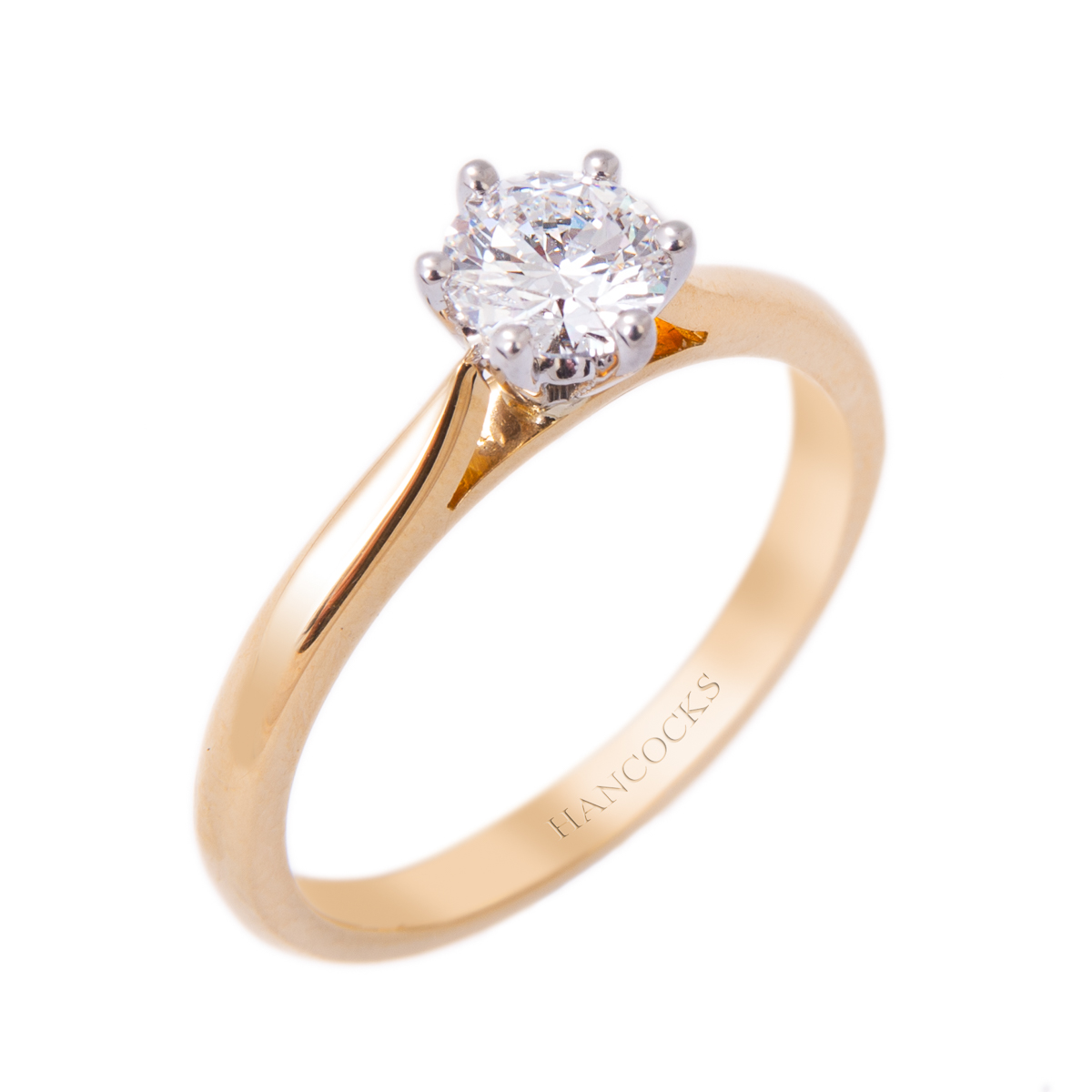 6-claw brilliant cut diamond ring