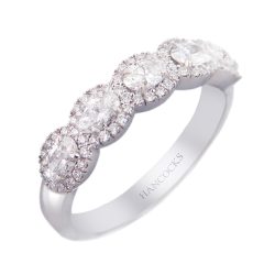 oval halo set diamond eternity ring in platinum