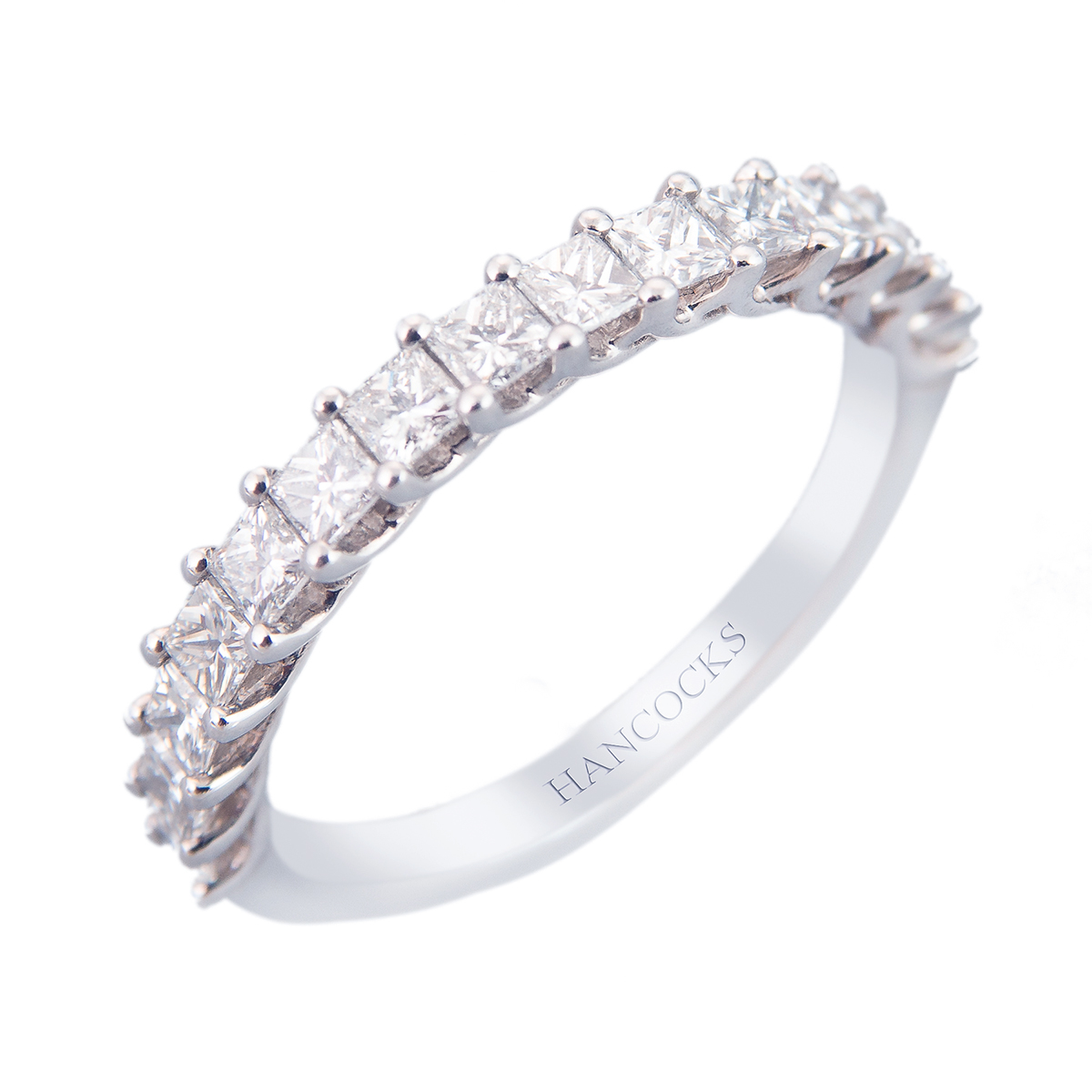 princess cut diamond set wedding band