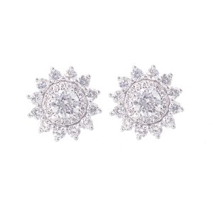double halo brilliant cut diamond studs