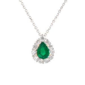 emerald and diamond pendant
