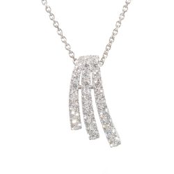 diamond three row pendant in white gold