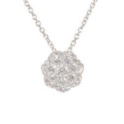 diamond set flower pendant in white gold