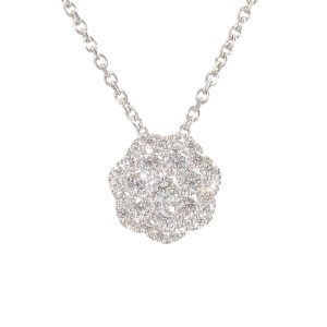 diamond set flower pendant in white gold