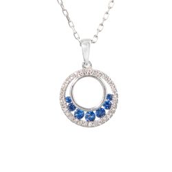 sapphire and diamond circle pendant
