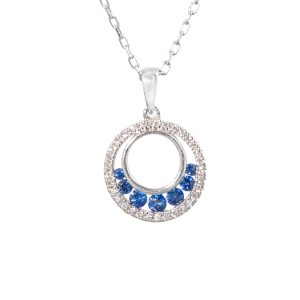 sapphire and diamond circle pendant