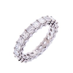 Platinum Asscher Cut Diamond Eternity Ring