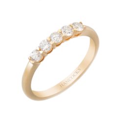 yellow gold diamond 5-stone wedding ring
